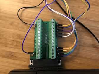 breakout board with various wires connected to it