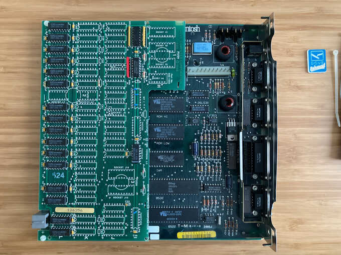 macsnap board fully installed onto macintosh motherboard